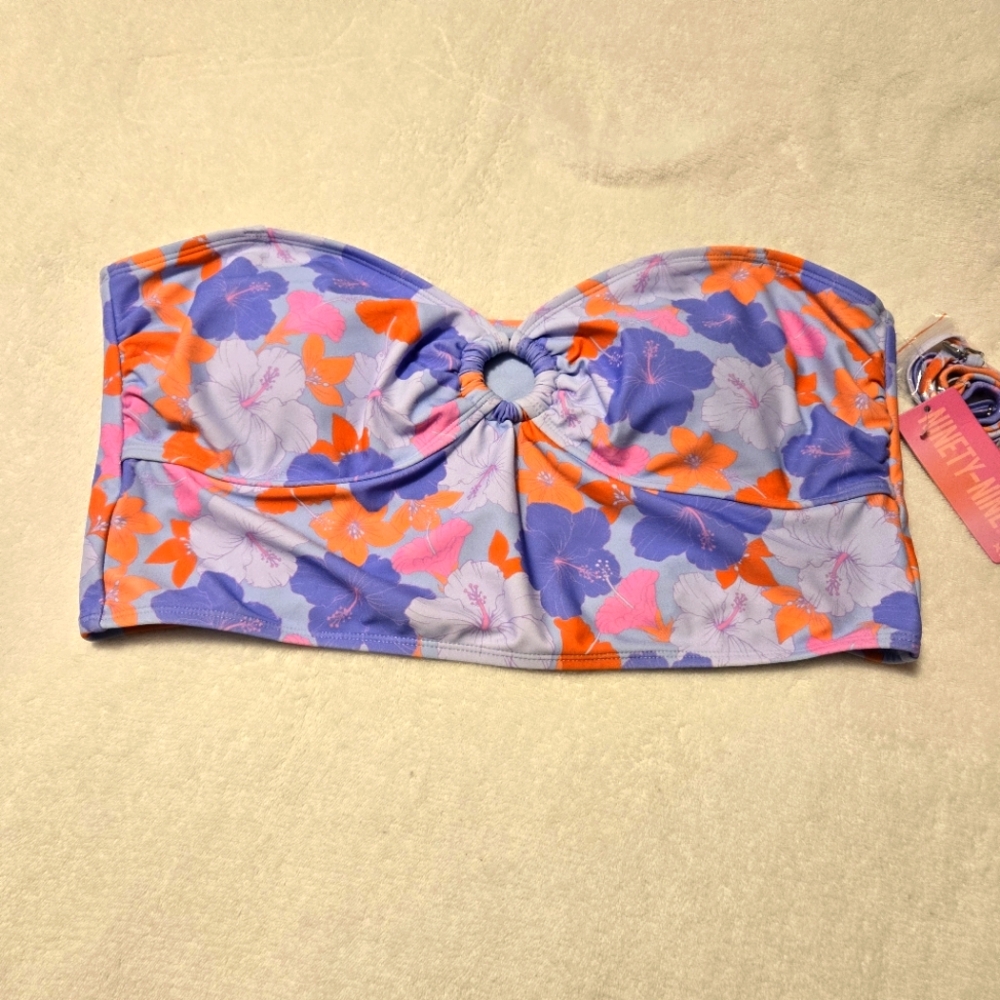 Ninety-Nine Juniors New‎ Lush Tropics Ring Crop Tankini Swim Top XXL 19